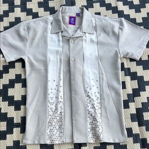 GUC Beige and Cream White Casual Button Down Shirt